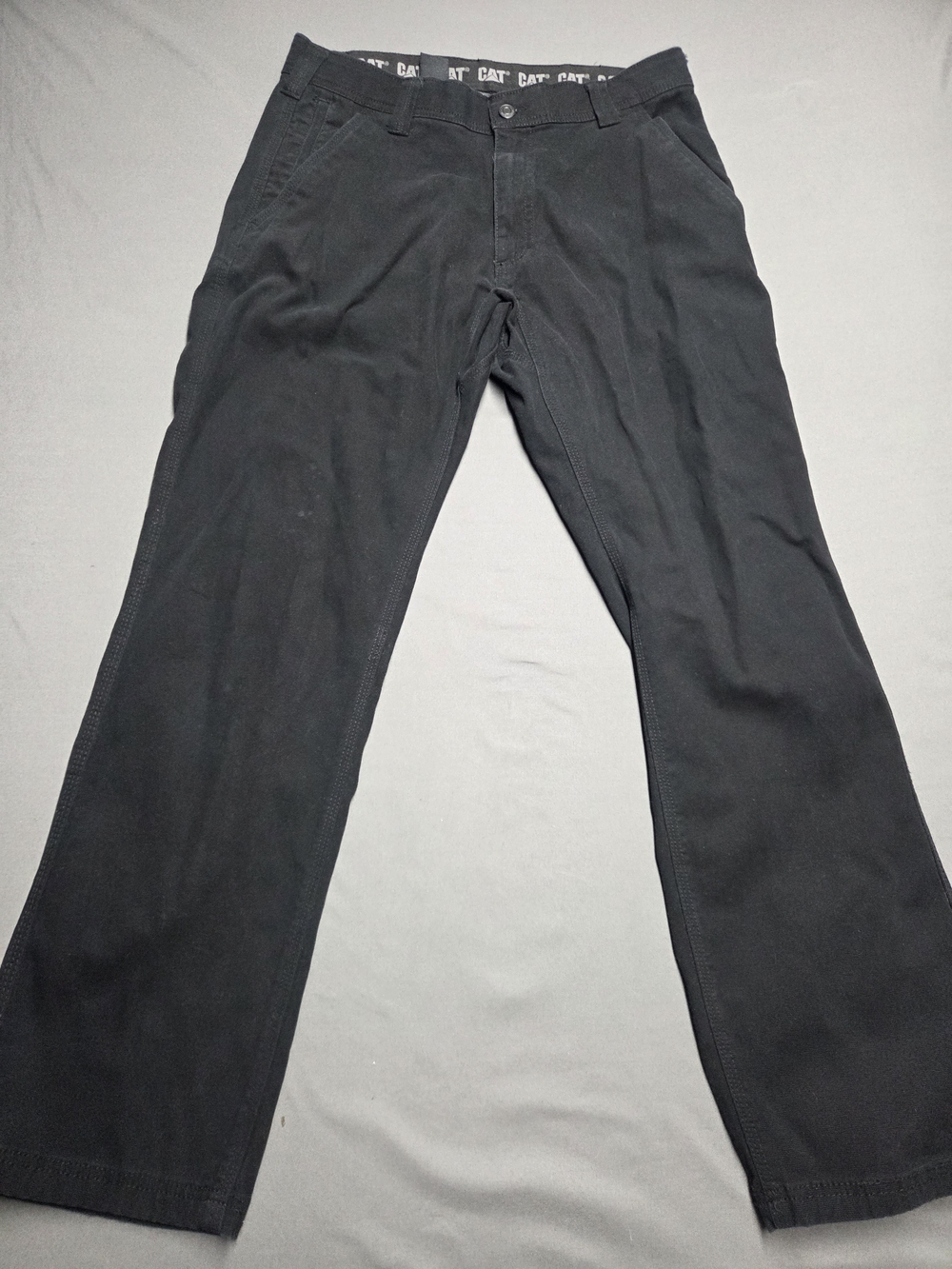 Caterpillar CAT Men's Black Stretch Canvas Workwear Pants Trousers Size 32x32